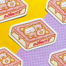 Load image into Gallery viewer, Cat Donuts Glitter Vinyl Sticker
