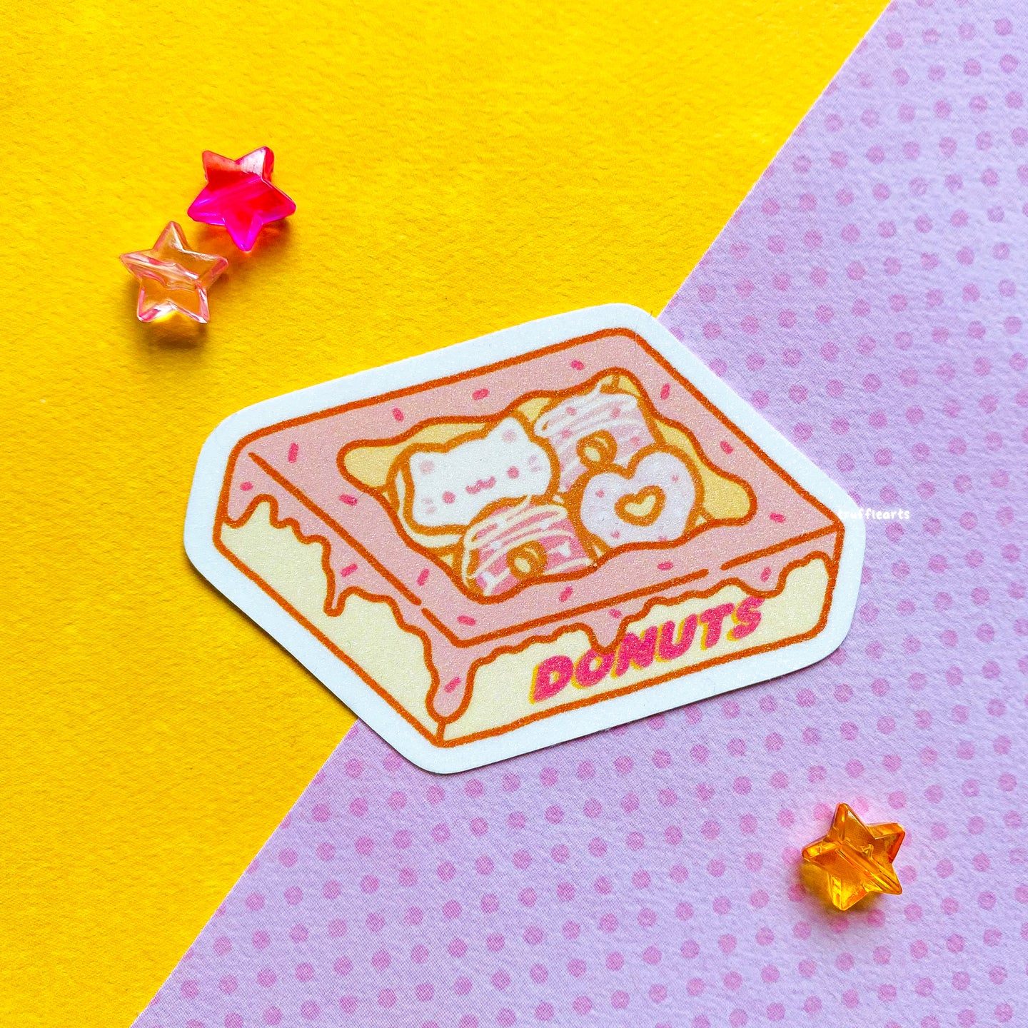 Cat Donuts Glitter Vinyl Sticker