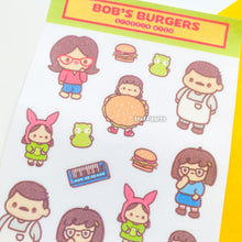 Load image into Gallery viewer, Bob&#39;s Burgers Glitter Sticker Sheet
