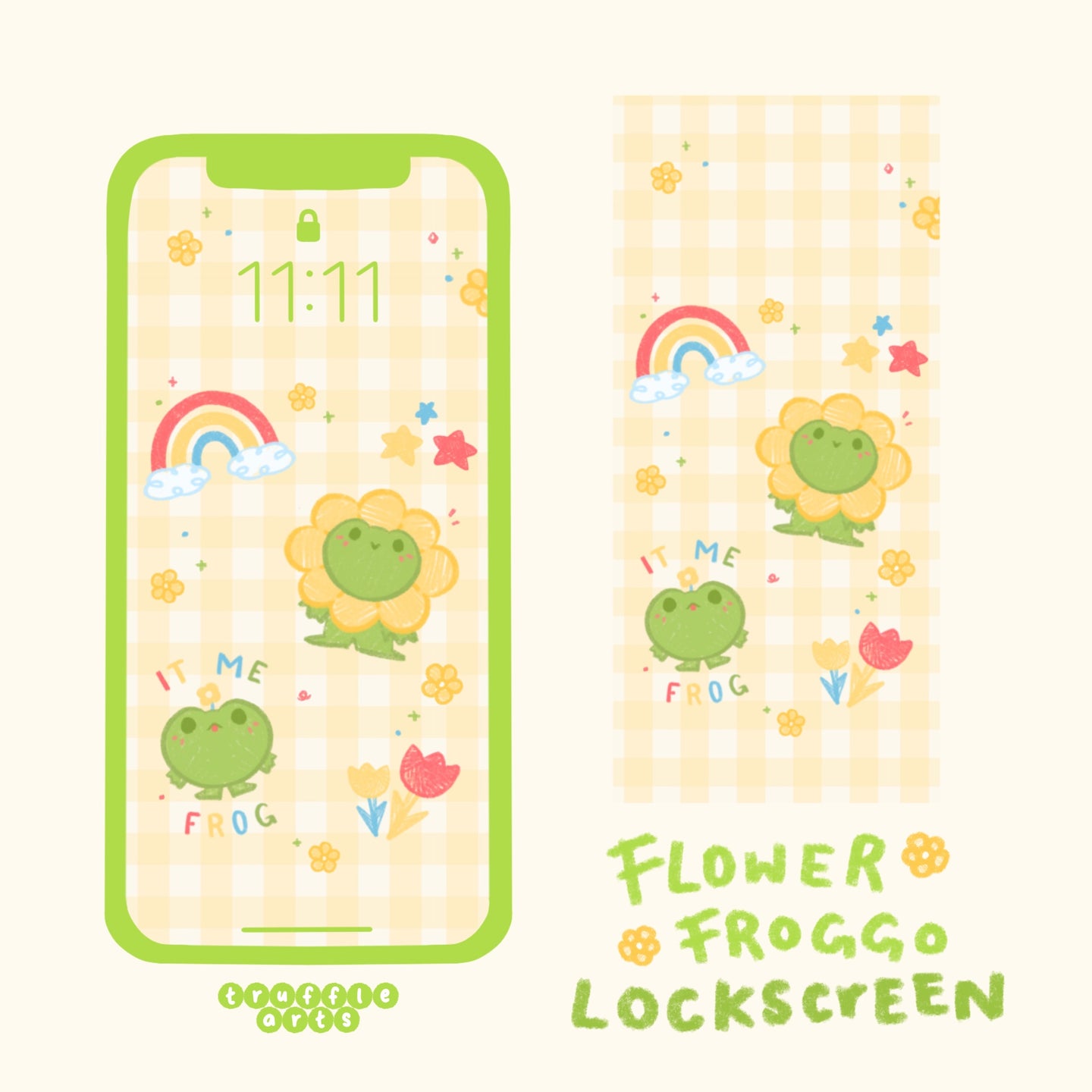 Flower Froggo iPhone Lockscreen Wallpaper