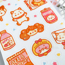 Load image into Gallery viewer, Bee and Puppycat Holographic Transparent Sticker Sheet
