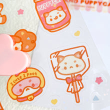 Load image into Gallery viewer, Bee and Puppycat Holographic Transparent Sticker Sheet
